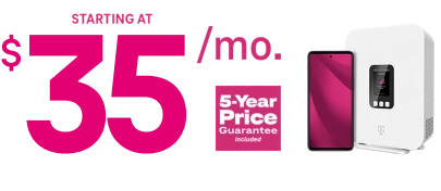 Starting at $35 per month with 5-Year Price Guarantee included