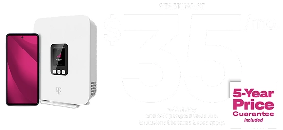 T-Mobile 5G Home Internet starting at $35 per month with 5-Year Price Guarantee